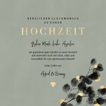 Glückwunschkarte zur Hochzeit Eukalyptus schwarz 3