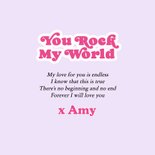 Grußkarte Valentinskarte 'You rock my world' 3