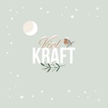 Grußkarte 'Viel Kraft' Rotkehlchen im Winter 2