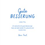 Gute Besserung Karte Pflaster und Smileys Blau 3