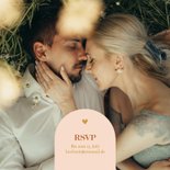 Hochzeitseinladung grafisch Bogen modern Orange 2