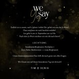 Hochzeitseinladung 'We say yes' schwarz-gold 3