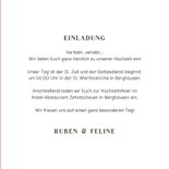 Hochzeitskarte Einladung Colorblocking Streifen Rosa Orange 3