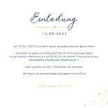 Hochzeitskarte 'We do!' Blau mit Gold 3