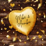 Hölzerne Hochzeit Glückwunschkarte 5 Jahre  2