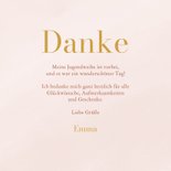 Jugendweihe Dankeskarte rosa Kranich in Gold 3