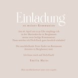 Kommunionskarte Einladung mit weißen Tauben 3