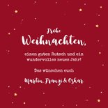 Lustige Weihnachtskarte 3 kleine Eulen mit Mütze 3