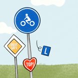 Motorrad-Führerschein Glückwunschkarte Verkehrsschilder 2