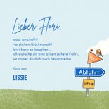 Motorrad-Führerschein Glückwunschkarte Verkehrsschilder 3