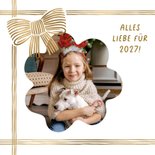 Neujahrsgrußkarte Foto mit Goldschleife 2
