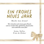 Neujahrsgrußkarte Foto mit Goldschleife 3