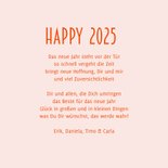 Neujahrsgrußkarte 'Happy 2025' Hand mit Wunderkerze 3