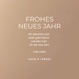 Neujahrskarte 2027 Hänger Beige Gold Bokeh 3