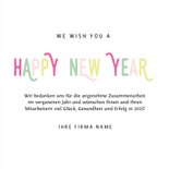 Neujahrskarte farbenfrohe Typografie 3