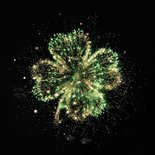 Neujahrskarte Feuerwerk Kleeblatt Viel Glück  2