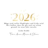 Neujahrskarte Fotocollage verzierte 2026 Goldoptik 3