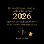 Neujahrskarte Sektgläser & Kleeblätter gold 3