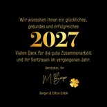 Neujahrskarte Sektgläser & Kleeblätter gold 3