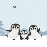 Pinguine im Schnee Weihnachtsgrußkarte Kinder Familie 2