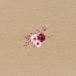 Rosa Blumen auf Kraftpapier Hochzeitsjubiläum Fotocollage Rückseite