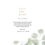 Save-the-Date-Karte eleganter Eukalyptus Foto innen 3