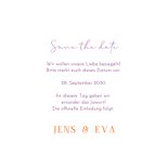 Save the Date Karte Lila Kariert mit Bogen 3