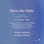 Save the Date Karte Sterne & Schriftzug holografisch 3