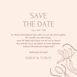 Save The Date Karte Tulpen Linienzeichnung Beige Hochzeit 3