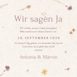 Savethedate-Karte Hochzeit Papier mit gepressten Blumen 3