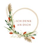 Stilvolle Grußkarte Blumenkranz 'Ich denk an dich' 2