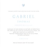 Süße Einladung zur Taufe hellblaue Fußabdrücke Foto innen 3