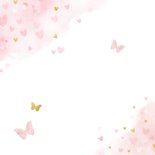 Süße Taufeinladung Foto & Herzen auf Aquarell Rückseite