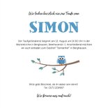 Taufeinladung blaue Baby Eule 3