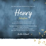 Taufeinladung Foto Goldfisch dunkelblau Aquarell 3