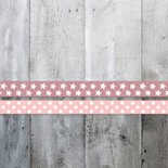 Taufeinladung Foto und Holzherz rosa Bänder Rückseite