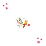 Taufeinladung mit Blumen und Vogel Rückseite