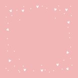 Taufeinladung rosa mit Herzen Rückseite