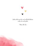 Taufeinladung rosa Wasserfarbe mit Foto und Herzchen 2