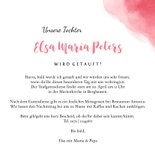 Taufeinladung rosa Wasserfarbe mit Foto und Herzchen 3