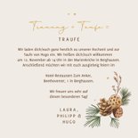 Traufe Einladungskarte Winterhochzeit Herz Tannenzweige Rückseite