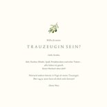Trauzeugin Fragen zur Hochzeit Olivenzweig schlicht Rückseite