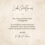 Urlaubsgrüße 6 Fotos auf Beige Grußkarte 3