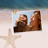 Urlaubskarte Sonnige Grüße mit Foto Strand Meer Muschel 2