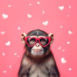 Valentinskarte Affe 'Still Single' 2