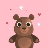 Valentinskarte Bär mit Kuschelgruß 2