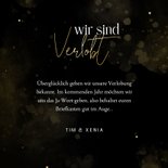 Verlobungskarte 'Wir sind verlobt' schwarz-gold 3