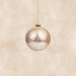 Wehnachtskkarte Kugeln Glitzer mit Fotos gold beige Rückseite