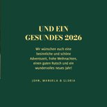 Weihnachtliche Fotokarte mit großem Foto und Goldschrift 3