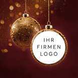 Weihnachtsgrußkarte für Firmen goldene Weihnachtskugel 2